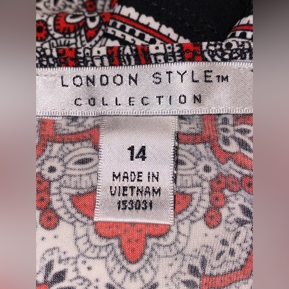 London‎ Style Paisley Sheath Dress Women 14 Grannycore Church Dinner - Picture 3 of 7